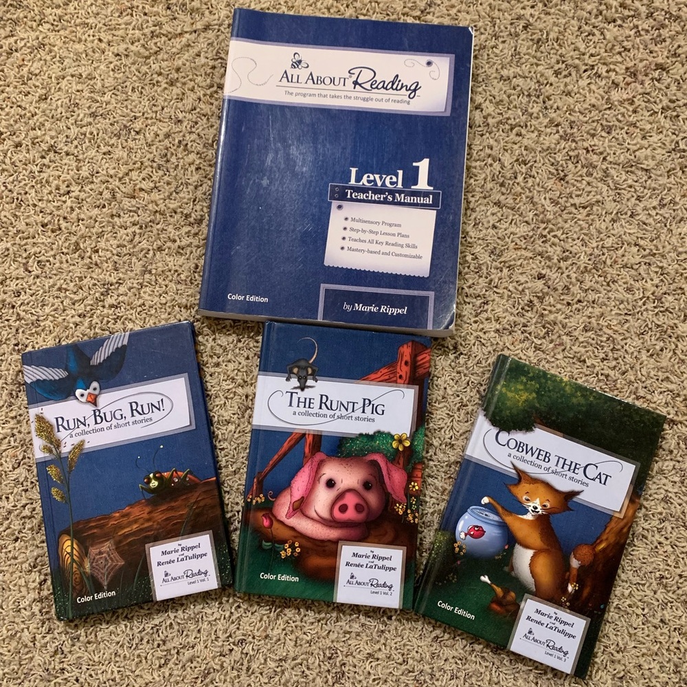 All About Reading Level 1 parent manual and color readers